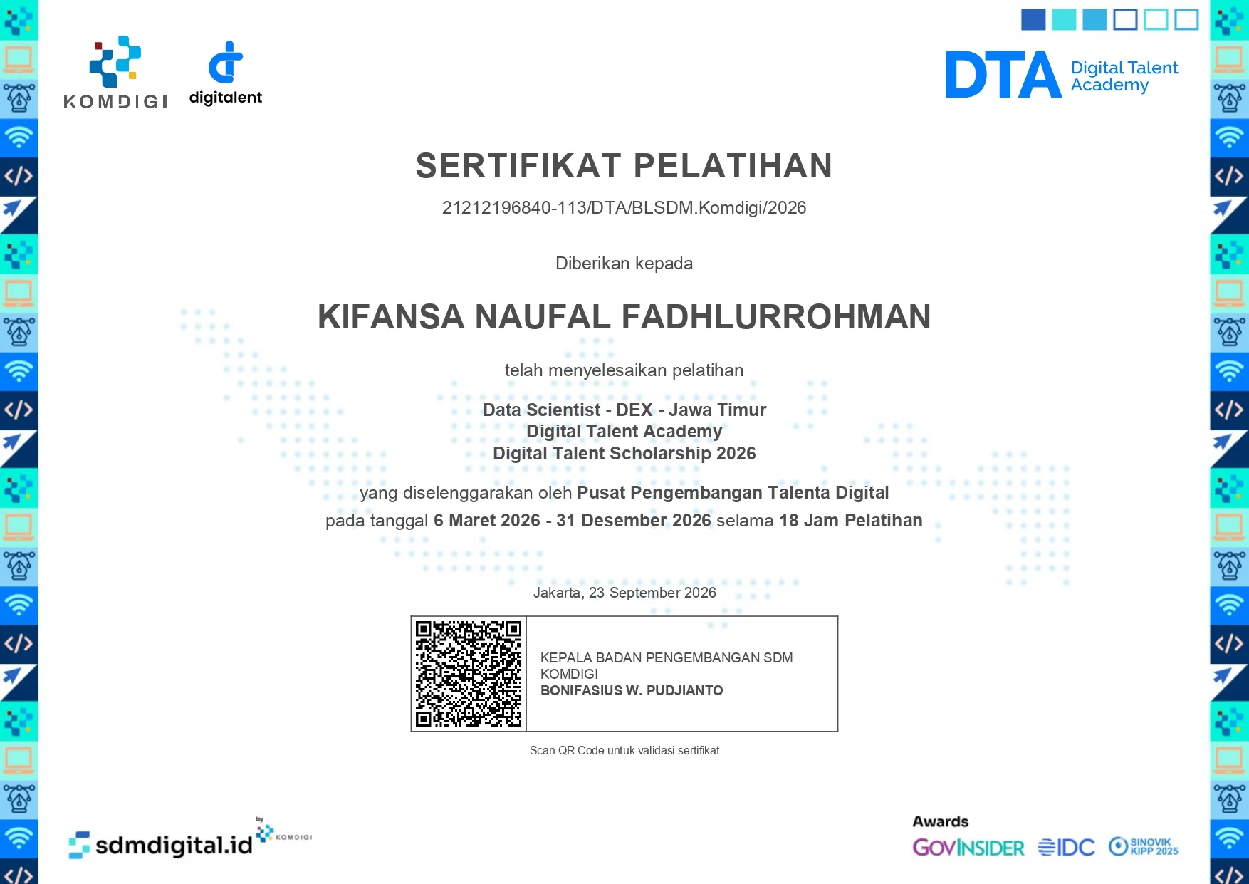 Data Scientist certificate